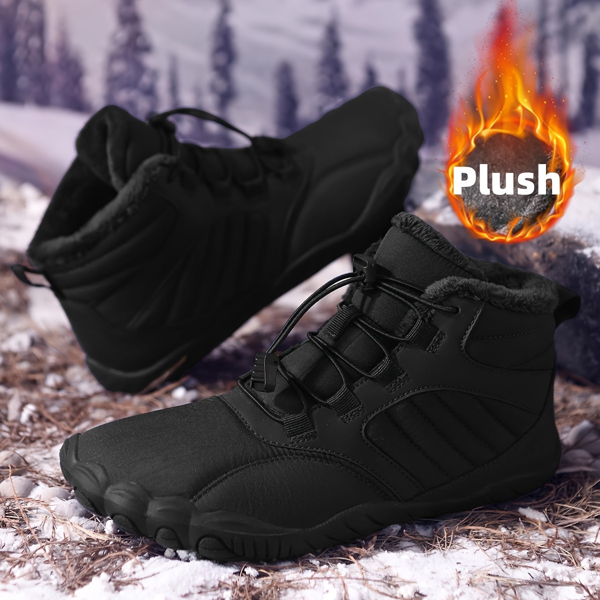 Minimalist Barefoot Shoe - Sepatu Bot Salju Unisex Berlapis Fleece
