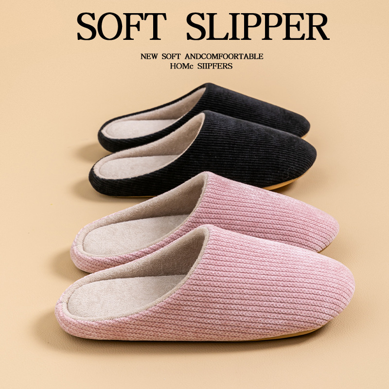 Men Shoes Winter - Sandal Rumah Anti-Selip Berbahan Lembut, Sandal