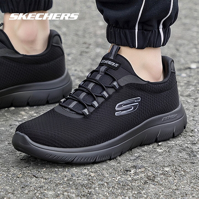 Men'S Shoes With Memory Foam - Skechers Pria 52811‑BBK Summits Sepatu Sneakers