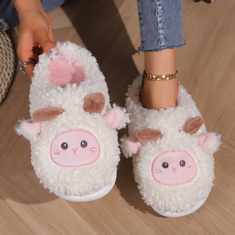 Men Shoes Winter - Sandal Rumah Bulu Domba Lucu Musim